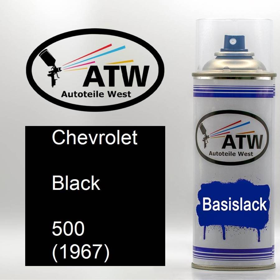 Chevrolet, Black, 500 (1967): 400ml Sprühdose, von ATW Autoteile West.